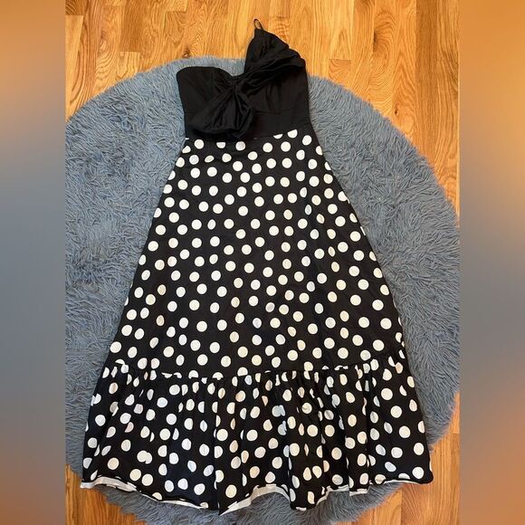 Anthropologie Hutch Polka Dot Bow-Tie Midi Dress Size 6 - Picture 3 of 7